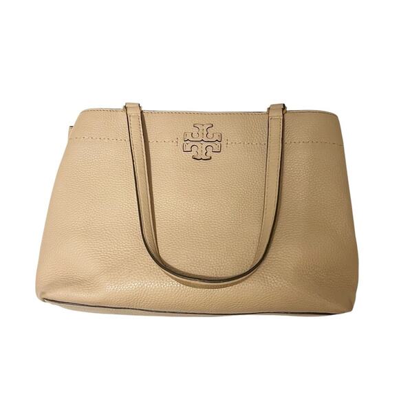 Tory Burch McGraw Devon Sand Nude Leather Purse - Picture 1 of 10